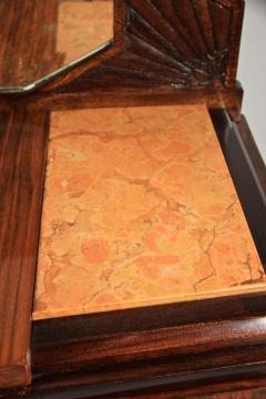 French Art Deco Commode Burr Walnut With Mirror Marble France circa 1925 - 3388993