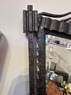 French Art Deco Console Mirror Iron and Portoro Marble Original - 3779011