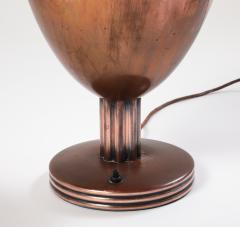 French Art Deco Copper Chalice Form Table Lamp circa 1930 - 4783913