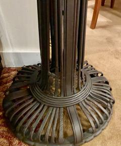 French Art Deco Custom Floor Lamp Iron Alabaster Torchiere - 3794480