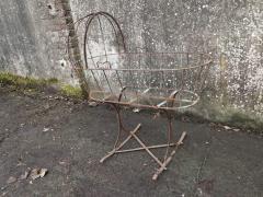 French Art Deco Decorative Iron Cot or Cradle with Canopy on Gentle Rockers - 4182427