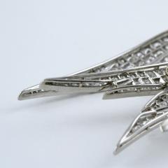 French Art Deco Diamond Ruby and Platinum Dove Brooch - 228500