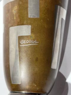 French Art Deco Dinanderie Metalware Vase Signed George - 3887259