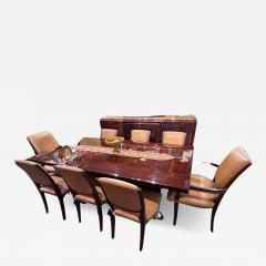 French Art Deco Dining Room Suite 8 Chairs and 3 Matching Side Pieces - 3789197