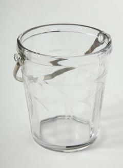 French Art Deco Etched Glass Ice Pail - 1900593