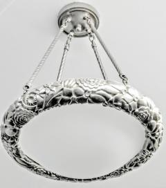 French Art Deco Flower Sphere Pendant Chandelier - 3940644