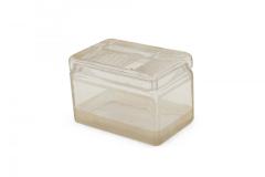 French Art Deco Frosted Geometric Design Lidded Glass Box - 4195654