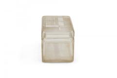 French Art Deco Frosted Geometric Design Lidded Glass Box - 4195655