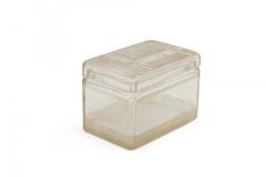 French Art Deco Frosted Geometric Design Lidded Glass Box - 4195656