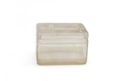 French Art Deco Frosted Geometric Design Lidded Glass Box - 4195657