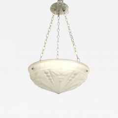 French Art Deco Frosted Glass Bowl Pendant Chandelier - 919204