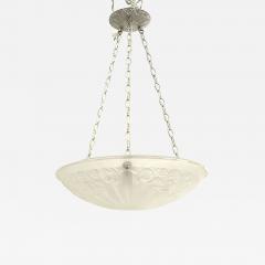 French Art Deco Frosted Glass Pendant Bowl Chandelier - 919207