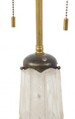 French Art Deco Frosted Glass Table Lamp - 1377548