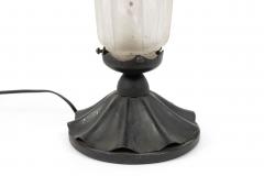 French Art Deco Frosted Glass Table Lamp - 1377551