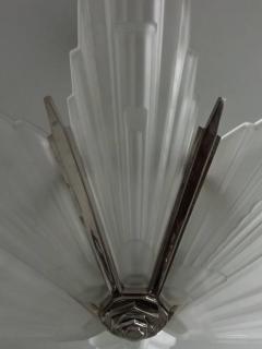 French Art Deco Geometric Six Panel Chandelier - 3941454