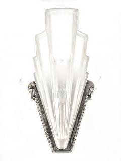 French Art Deco Geometric Six Panel Chandelier - 3941459