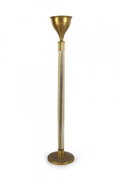 French Art Deco Gilt Brass and Lucite Floor Lamp - 4634432