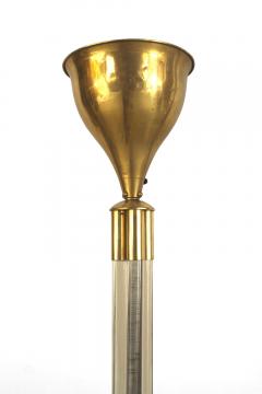 French Art Deco Gilt Brass and Lucite Floor Lamp - 4634433