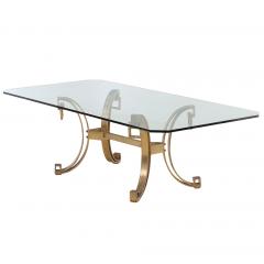 French Art Deco Gilt Bronze and Glass Table C 1940  - 4820524