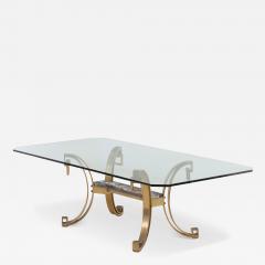 French Art Deco Gilt Bronze and Glass Table C 1940  - 4825344
