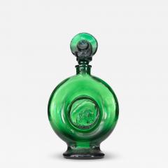 French Art Deco Green Glass Perfume Bottle - 4211695