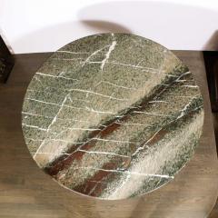 French Art Deco Hand Wrought Iron Table with Gilded Accents Exotic Marble Top - 2660856