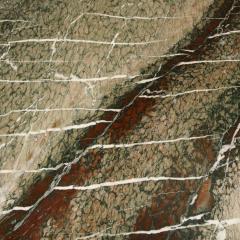 French Art Deco Hand Wrought Iron Table with Gilded Accents Exotic Marble Top - 2660862