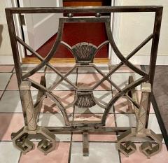 French Art Deco Iron Steel Andirons High Quality Pair - 2091973