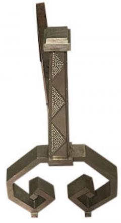 French Art Deco Iron Steel Andirons High Quality Pair - 2091974
