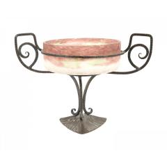 French Art Deco Iron and Glass Compote - 4740712