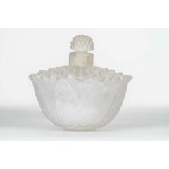 French Art Deco Lalique Lotus Flower Perfume Bottle - 4710609