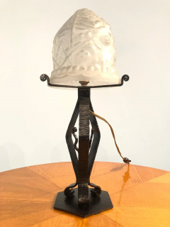 French Art Deco Lamp in Thick Molded Glass 1950s - 2599855