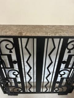 French Art Deco Large Console with Beige Marble Top cica 1925 - 4505394