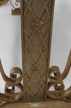 French Art Deco Large Rectangular Iron Scroll Side Center Table - 428884