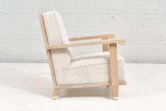 French Art Deco Lounge Chair Limed Oak Boucle 1940 - 2418936