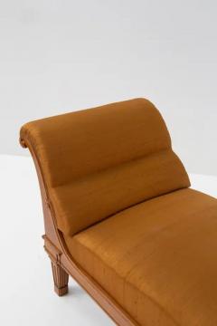 French Art Deco Lounge Chair in Orange Silk Satin - 3678042