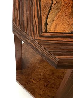 French Art Deco Macassar and Burl Walnut Octagonal Occasional Table - 4684096