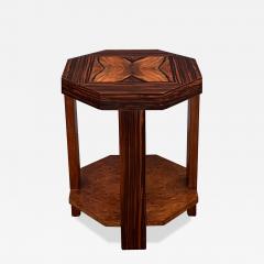 French Art Deco Macassar and Burl Walnut Octagonal Occasional Table - 4684116