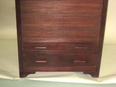 French Art Deco Mahogany Roll Top Cabinet Storage Armoire 1930 - 4102942