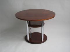 French Art Deco Mahogany and Chrome Gueridon - 395779