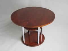 French Art Deco Mahogany and Chrome Gueridon - 395780