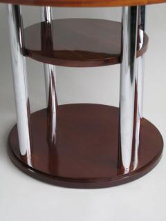 French Art Deco Mahogany and Chrome Gueridon - 395782