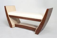 French Art Deco Makore and Sycamore Bench - 1378861