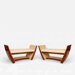 French Art Deco Makore and Sycamore Bench - 1462361