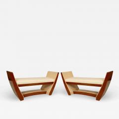 French Art Deco Makore and Sycamore Bench - 1462361