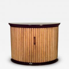 French Art Deco Maple Half Round Cabinet - 4164619
