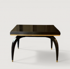 French Art Deco Metamorphic Dining Table with brass detail circa 1940 - 4612899