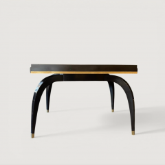 French Art Deco Metamorphic Dining Table with brass detail circa 1940 - 4612901
