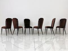 French Art Deco Modernist Dining Chairs A Set of 6 1950s - 3992179