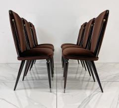 French Art Deco Modernist Dining Chairs A Set of 6 1950s - 3992181